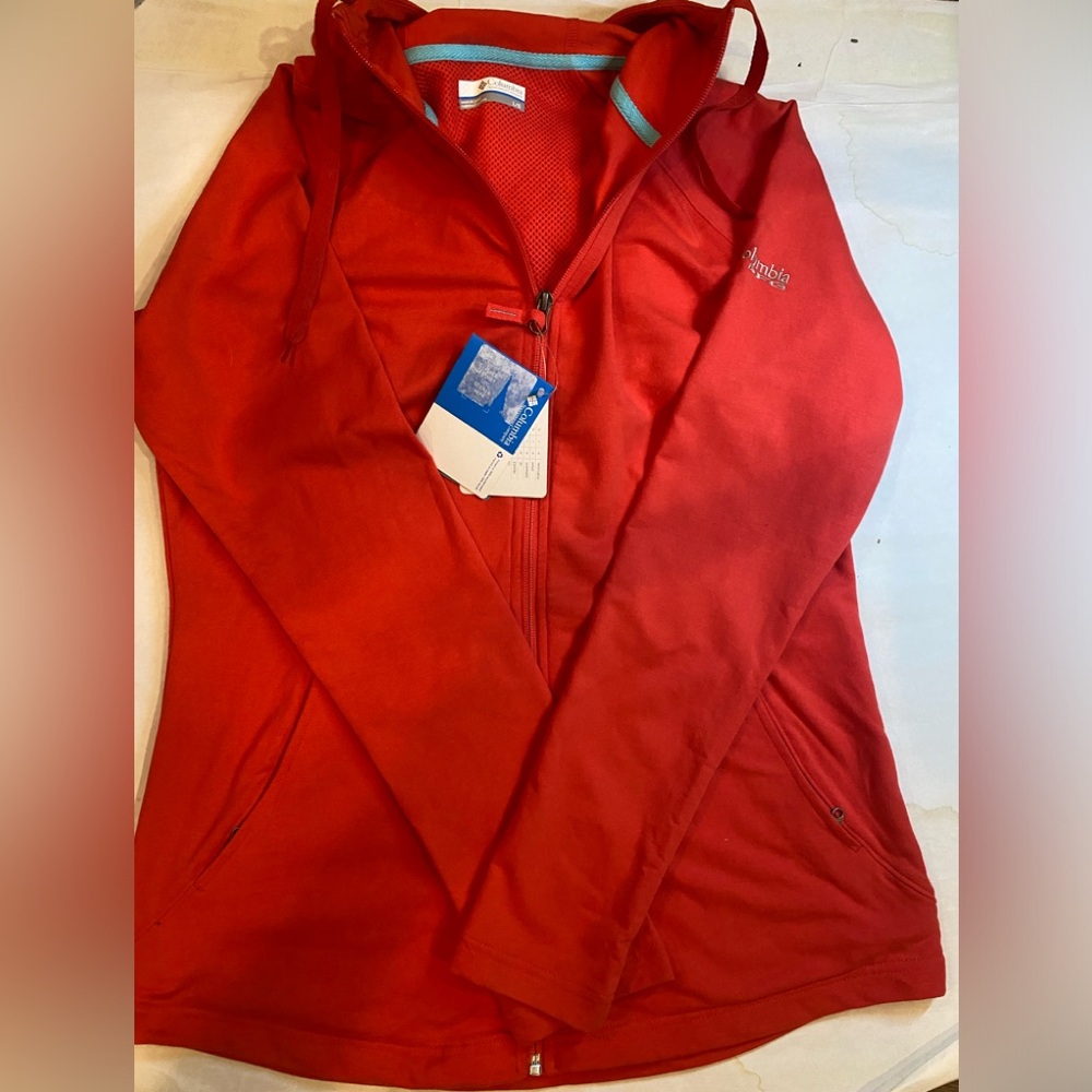 Columbia women’s pfg omni wick hoodie full zip orange large